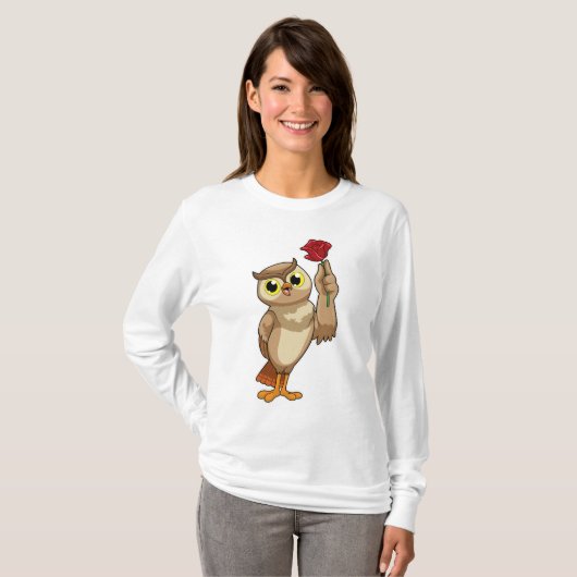 Owl met Roos T-shirt (Voorkant volledig)