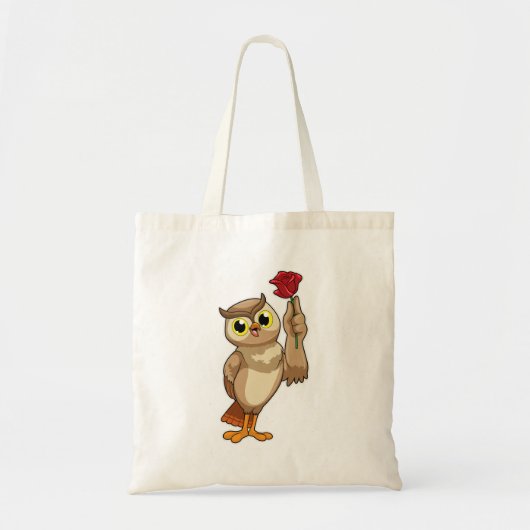 Owl met Roos Tote Bag (Voorkant)