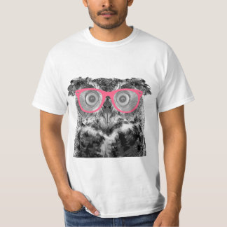 Owl met roze bril Cute Funny T-shirt