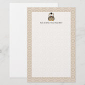 Owl met snor en Pet Briefpapier (Voorkant / Achterkant)