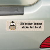 Owl met snor en Pet Bumpersticker (Op auto)