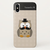 Owl met snor en Pet Case-Mate iPhone Case (Achterkant)