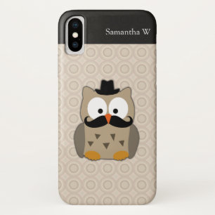 Owl met snor en Pet iPhone X Hoesje