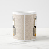 Owl met snor en Pet Grote Koffiekop (Voorkant)
