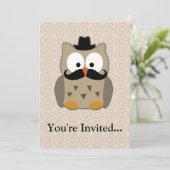 Owl met snor en Pet Kaart (Staand voorkant)