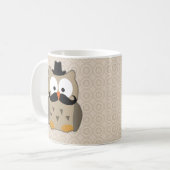 Owl met snor en Pet Koffiemok (Voorkant links)