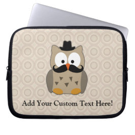 Owl met snor en Pet Laptop Sleeve