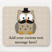 Owl met snor en Pet Muismat (Voorkant)