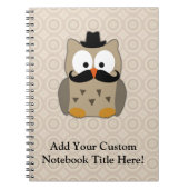 Owl met snor en Pet Notitieboek (Voorkant)