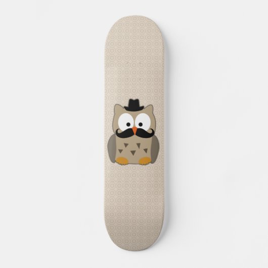 Owl met snor en Pet Skateboard (Voorkant)