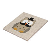 Owl met snor en Pet Tegeltje (Zijkant)