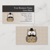 Owl met snor en Pet Visitekaartje (Voorkant / Achterkant)