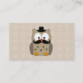 Owl met snor en Pet Visitekaartje (Achterkant)