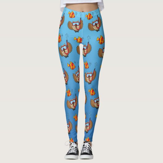 Owl met Snorkel Masker en Tropische Vis Leggings (Voorkant)