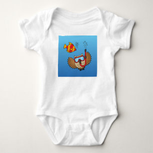 Owl met Snorkel Masker en Tropische Vis Romper