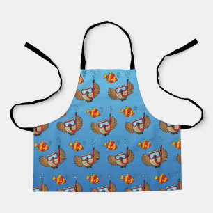 Owl met Snorkel Masker en Tropische Vis Schort