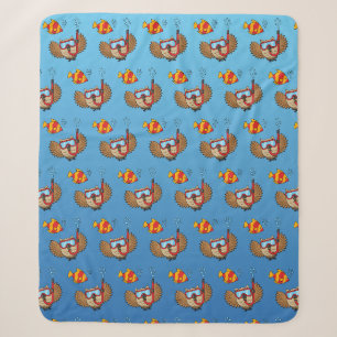 Owl met Snorkel Masker en Tropische Vis Sherpa Deken