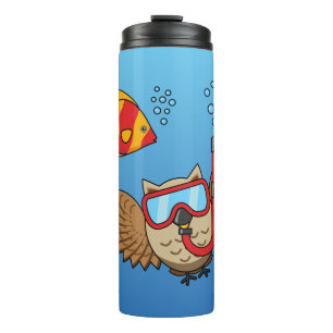 Owl met Snorkel Masker en Tropische Vis Thermosbeker