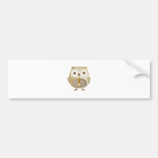 Owl met Stropdas Bumpersticker (Voorkant)