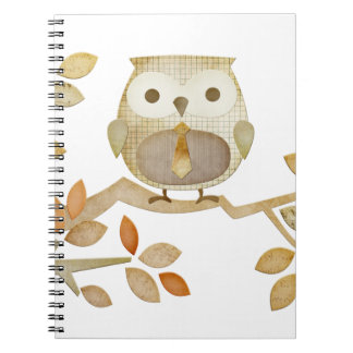 Owl met Stropdas in boomlaptop Notitieboek