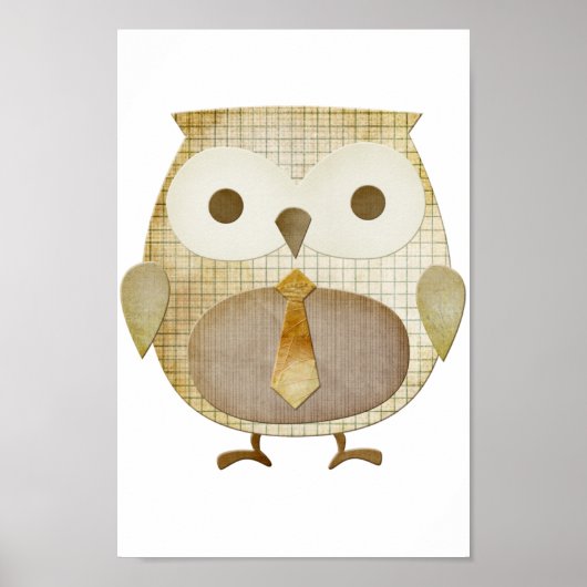 Owl met Stropdas Poster (Voorkant)