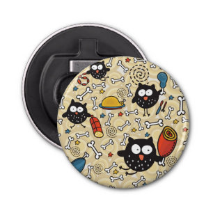 Owl met vleespatroon button flesopener