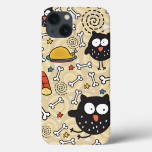 Owl met vleespatroon iPhone 13 hoesje