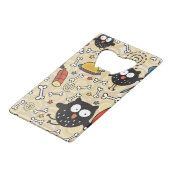 Owl met vleespatroon creditkaart flessenopener (Voorkant Gekanteld)