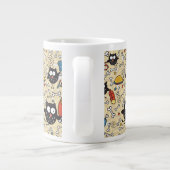 Owl met vleespatroon grote koffiekop (Achterkant)