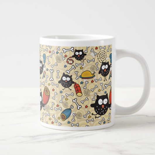 Owl met vleespatroon grote koffiekop (Rechts)