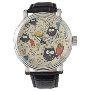 Owl met vleespatroon horloge