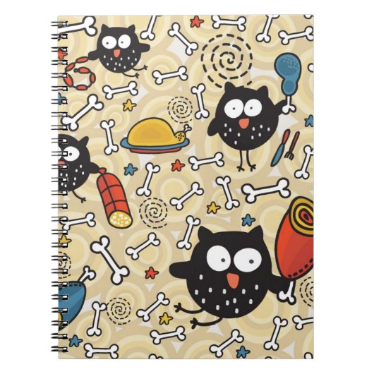 Owl met vleespatroon notitieboek (Voorkant)
