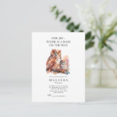 Owl Mijn ... Cute Baby shower-uitnodiging Briefkaart (Staand voorkant)