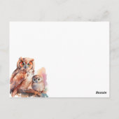 Owl Mijn ... Cute Baby shower-uitnodiging Briefkaart (Achterkant)