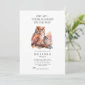 Owl Mijn ... Cute Baby shower-uitnodiging Kaart (Staand voorkant)
