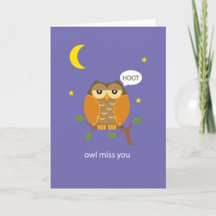 Owl Miss You Wenskaart Kaart