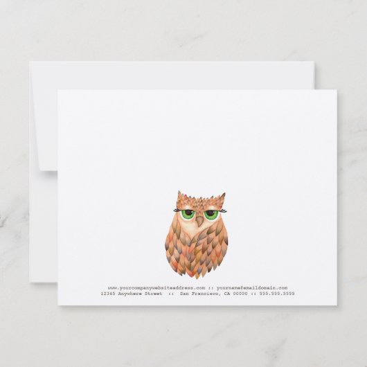 Owl Mode Business Cadeft Certificate Sjabloon (Achterkant)