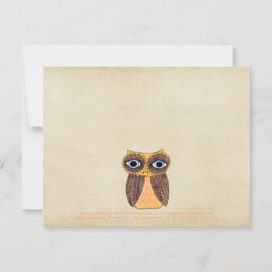 Owl Mode Business Cadeft Certificate Sjabloon (Achterkant)