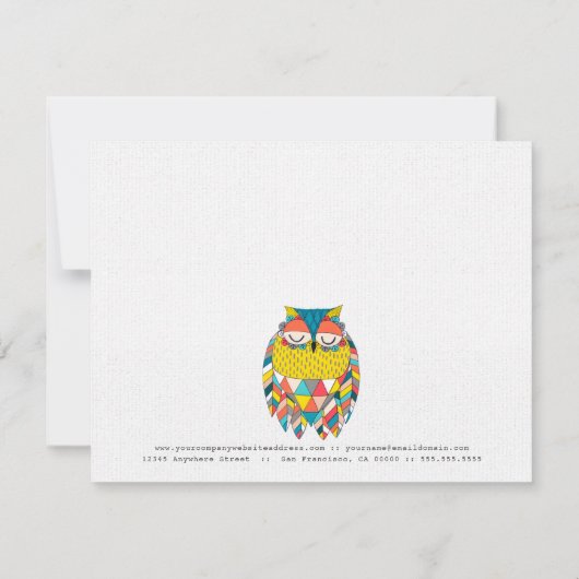 Owl Mode Business Cadeft Certificate Sjabloon (Achterkant)