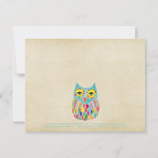 Owl Mode Business Cadeft Certificate Sjabloon (Achterkant)