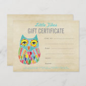 Owl Mode Business Cadeft Certificate Sjabloon (Voorkant / Achterkant)