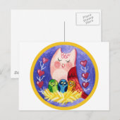 Owl moeder van triplets briefkaart (Voorkant / Achterkant)