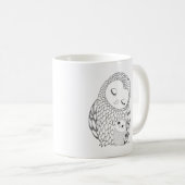 Owl Mok Owl mam & Baby inkt Tekening Owl Art Mok (Voorkant rechts)