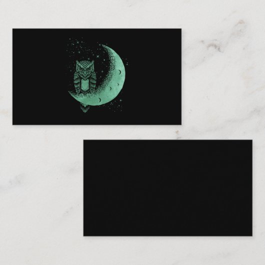 Owl Moon Bird Crescent Visitekaartje (Voorkant / Achterkant)