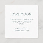 Owl Moon Mystical Magical Boho Cute Vierkante Visitekaartje (Achterkant)