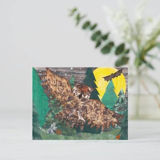 Owl Moon Night Sangen Briefkaart (Staand voorkant)