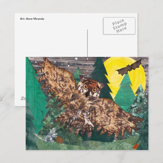 Owl Moon Night Sangen Briefkaart (Voorkant / Achterkant)