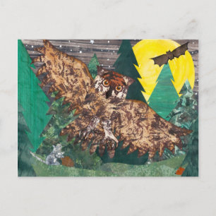 Owl Moon Night Sangen Briefkaart