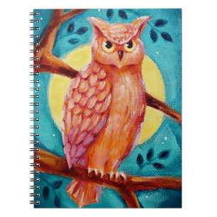 Owl & Moon Spiral Notitieboek