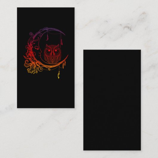 Owl Moon Spirituele Natuur Tortelduifjes vogelobse Visitekaartje (Voorkant / Achterkant)